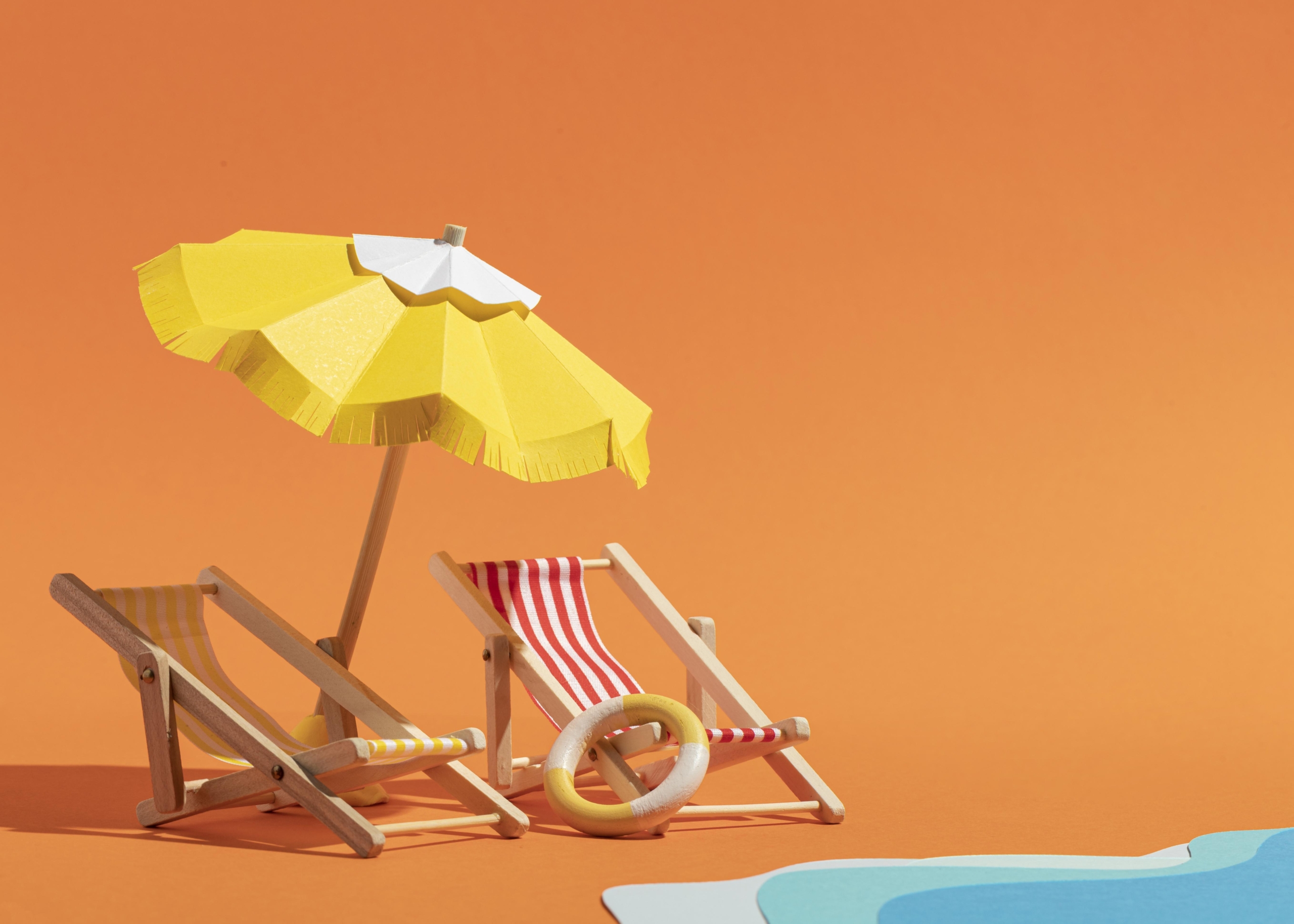 Summer beach made from different materials scaled